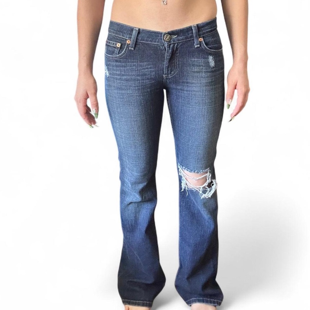 Classic Blue Distressed Women's Jeans